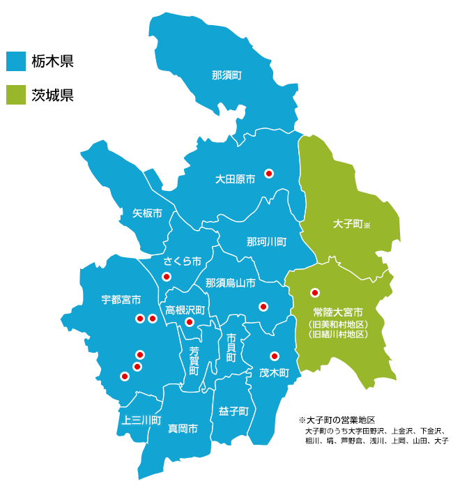 営業地区および店舗配置図